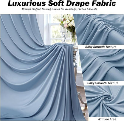 10ft×12ft Dusty Blue Backdrop Curtains - Image 4