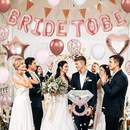 Rose Gold Bachelorette Party Decorations, Bride To Be Bridal Shower Balloons - Image 7