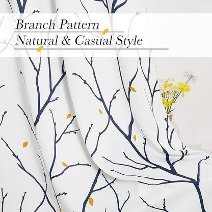 NICETOWN Branch Fall Curtains for Living Room 84 inches Long, Grommet Blackout - Image 2
