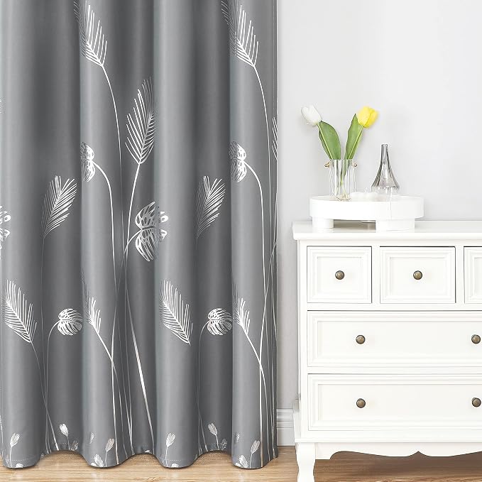 Grey Blackout Curtains 90 Inches Long, Grommet Curtains - Image 2