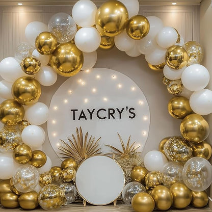 RUBFAC Gold Balloons Different Sizes Chrome Gold Balloon Arch Kit 129pcs | - Image 7