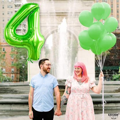 KatchOn Light Green Number 4 Balloons 40 Inch, 4 Birthday Decorations | Green 4 - Image 8
