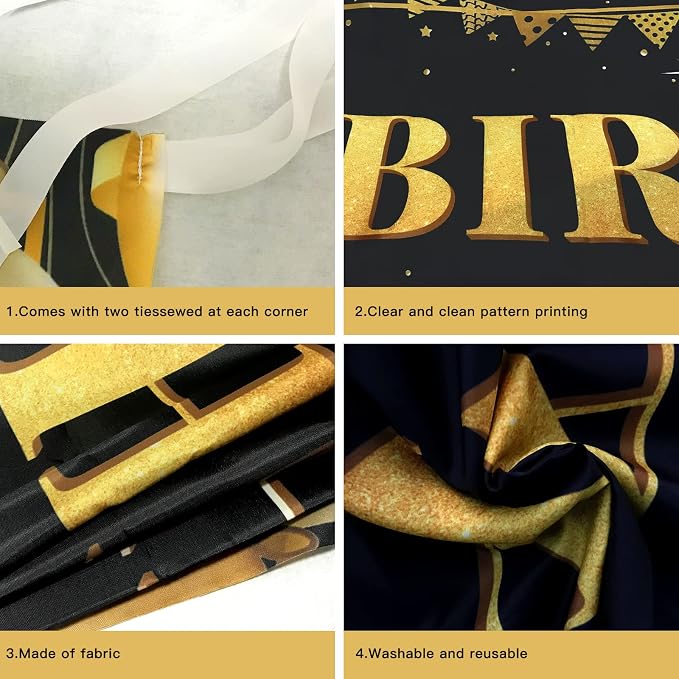 Large Happy 100th Birthday Banner, Party Decorations Supplies - Image 4