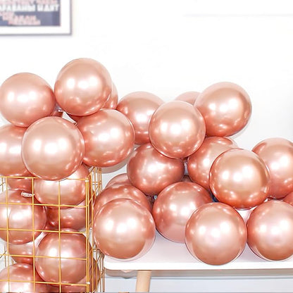 Rose Gold Latex Metallic Chrome Balloons, 12 Inch by COLORFULELVES