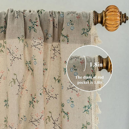 ENJOYBRIDAL Floral Bedroom Curtains 84 Inch Length 2 Panels Set Farmhouse Semi - Image 2