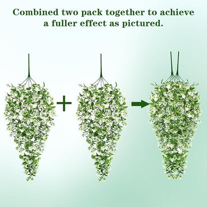 8Pcs Fake Hanging Plants, Faux Ivy Fake Vines Greenery | UV Resistant Faux - Image 5