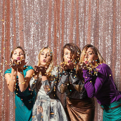 Eternal Beauty Rose Gold 3mm Sequin Backdrop 10x10 Ft - Image 6