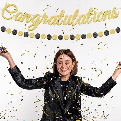 Gold Glitter Congratulations Banner - Image 5