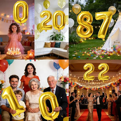 40 Inch Number 87 Balloons for 87th Birthday Party Decorations, 0-100 Gold - Image 7
