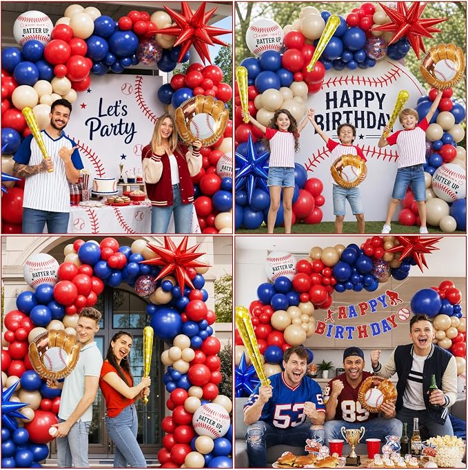 Baseball Balloon Garland Arch Kit Baseball Party Decorations - Image 2