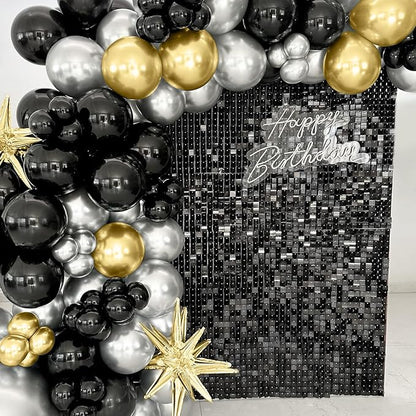 4x6 FT Black Shimmer Wall Backdrop, Glitter Bling Photo Backdrop - Image 4