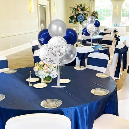 TONIFUL 4 Set Navy Blue Silver Balloon Stand Balloon Centerpieces - Image 8