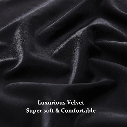 BULBUL Velvet Black Grommet Blackout Curtains 63 inch - Image 5