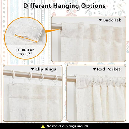 MYSKY HOME Linen Sheer Curtains 63 Inch Length - Image 5