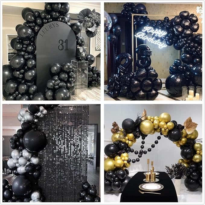 160pcs Black Balloons 12 Inch Matte Latex Balloons - Image 4