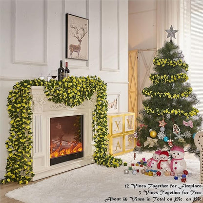 Artificial Flower Garland 8pcs 8.2ft Rose Vine Decor, Hanging Faux Roses String - Image 4