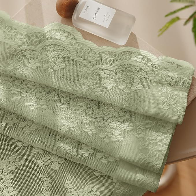 Anmao Vintage Lace Curtains 63 Inches Long 2 Panels Set, Romantic Elegant Light - Image 8