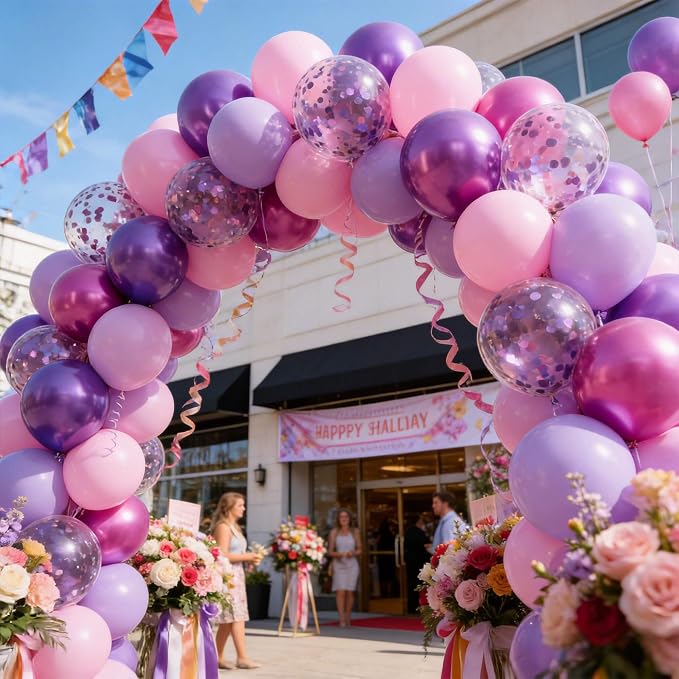 Pink and Purple Balloons, Party Balloons - Image 8