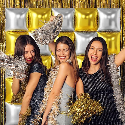Gold and Silver Balloons Wall Tunnel Backdrop Double Sided Metallic Balloon - Image 5