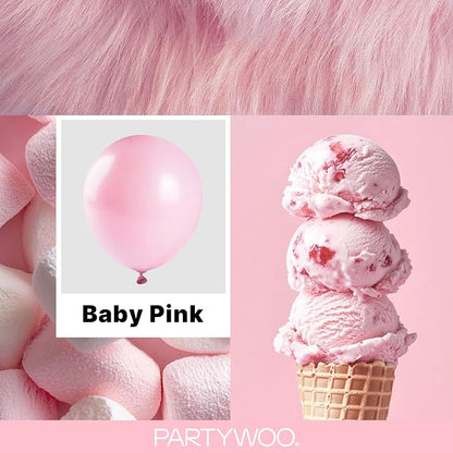 PartyWoo Baby Pink Balloons 155pcs Pastel Pale Light Pink Color | 18 12 10 5 - Image 2