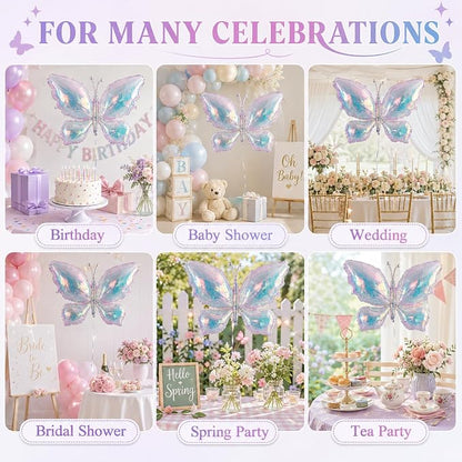 Iridescent Butterfly Balloons, Woodland and Forest Decorations - Image 9