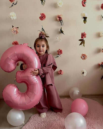4 Balloon - Pastel Pink Birthday Number Balloons, 40 Inch Decorations | Pastel - Image 7