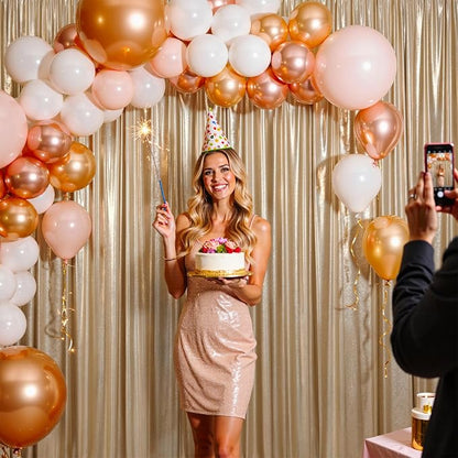 20ftx10ft Thick Champagne Sequin Backdrop Curtain Panels - Image 7