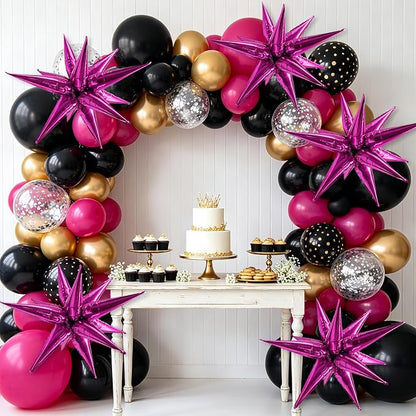 Hot Pink Star Balloons 60Pcs Spike Balloons - Image 5
