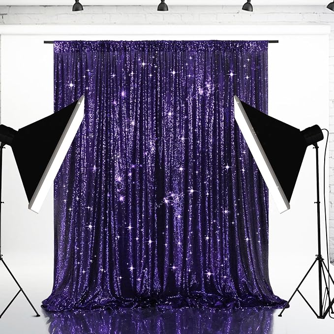 Eternal Beauty Purple 3mm Sequin Backdrop 8x10 Ft - Image 3
