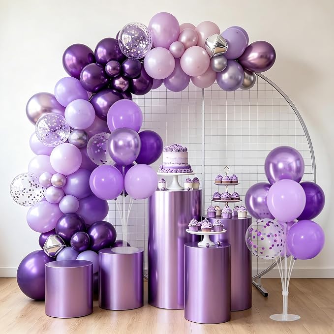Purple Balloons Stand for Table Centerpieces Stand Kit 4 Sets - Image 8