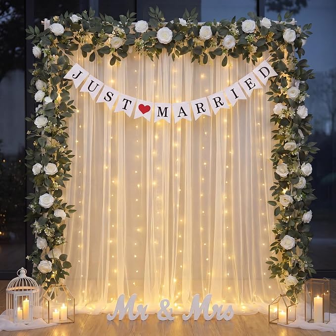 5 Pcs Just Married Decorations Kit, All-in-one Wedding Decor by Unknown