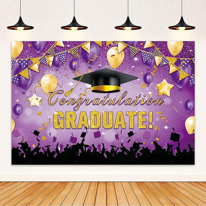 Large Grad Congratulations Banner Graduation Decorations Class of 2026 | 72x44 by Unknown
