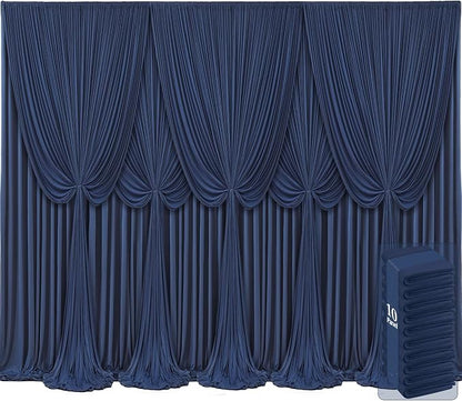 10 Panels Navy Blue Backdrop Curtains by Tao-GePartyDecorations