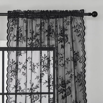 SEEKRIGHT Black Lace Curtains - Image 3