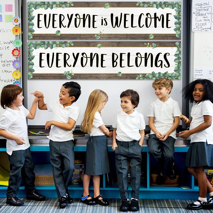 2 Pack Eucalyptus Classroom Decorations Welcome Back to School Banner Bulletin - Image 4