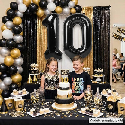 Black Number 10 Balloon 40 Inch, Foil Numeral - Image 3