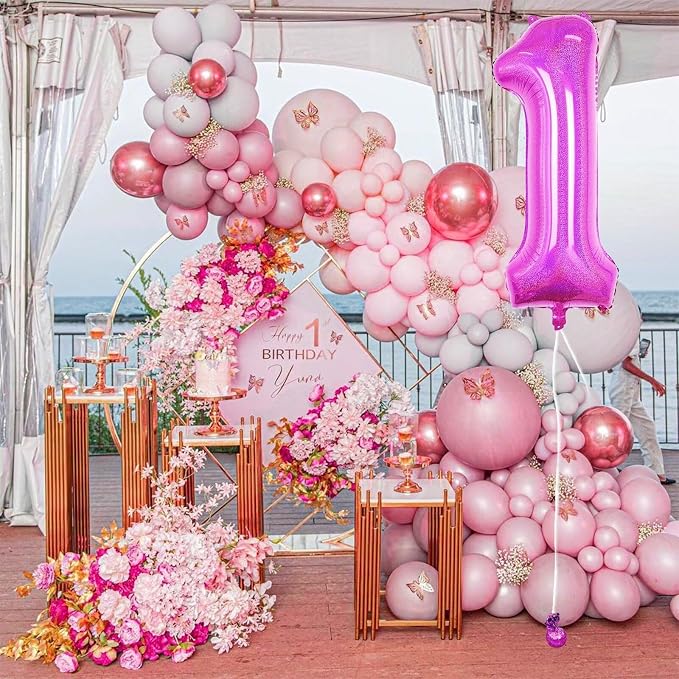 Hot Pink 7 Balloon, 40 Inch Large Laser Hot Pink Foil Helium Number Balloons 0-9 - Image 6