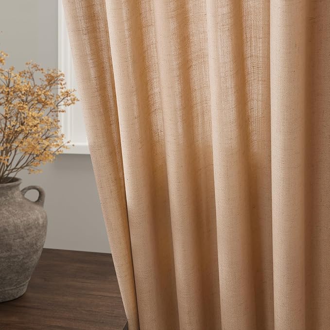 Camel Linen Curtains 96 Inches Long - Image 3