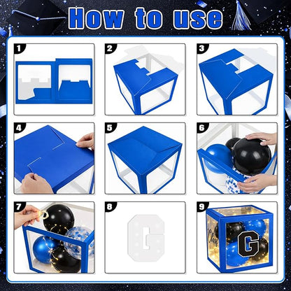 2026 Graduation Decorations Include String LED, Glitter Banner, 4 Blue Balloon - Image 4