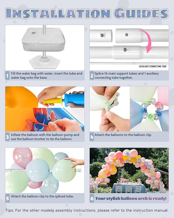 6IN1 Balloon Arch Stand Kit, 10.8ft Adjustable Balloon Column Stand - Image 5
