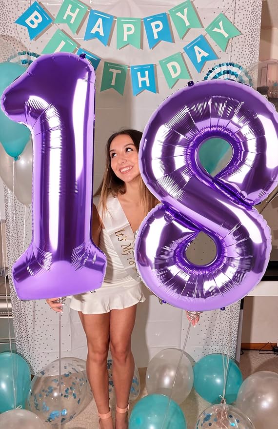 Number Balloon Purple Number 17 - Image 5