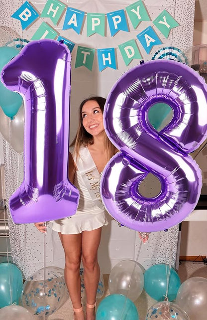 Number Balloon Purple Number 19 - Image 2