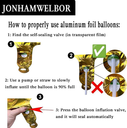 Jonhamwelbor 40 Inch Laser Gold Number 5 Balloon Foil Mylar Giant Balloon - Image 3