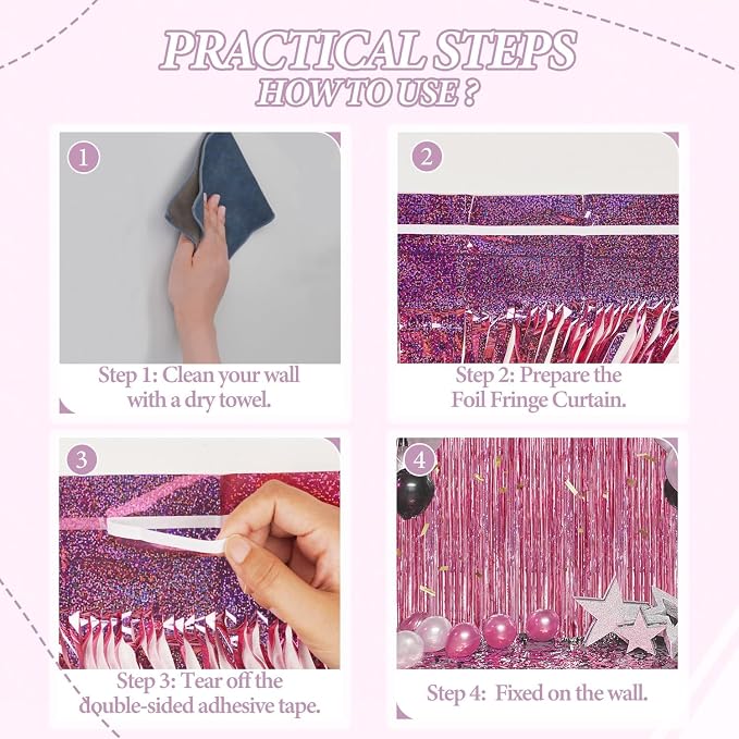 DECOCKRAT 2 Pack Foil Fringe Backdrop - Image 2