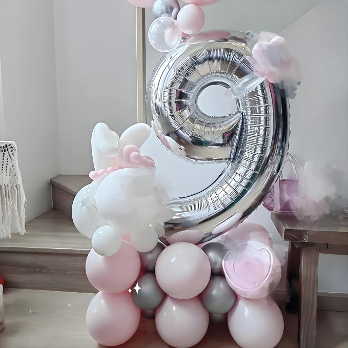 16 Balloon 40 inch Silver Number Balloons - Image 2