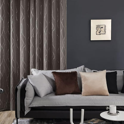 Deconovo Living Room Curtains 63 Inches Long, Thermal Insulated, Room Darkening - Image 3