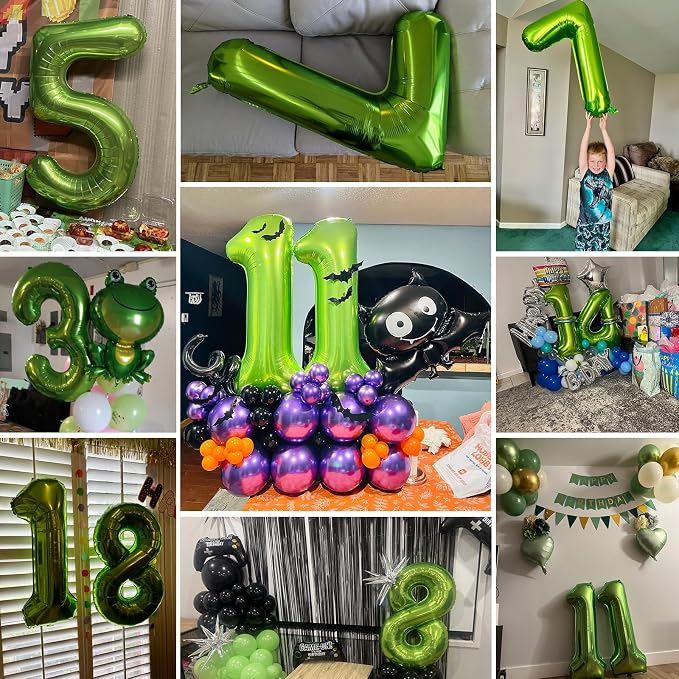 40 inch Number Balloon 0-9 Green Large Number 6 Balloons, Digital Balloons - Image 8