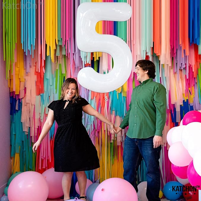 KatchOn White Number 5 Balloons - Image 5