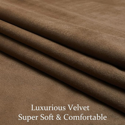 BULBUL Velvet Brown Blackout Curtains 90 inch Long - Image 5