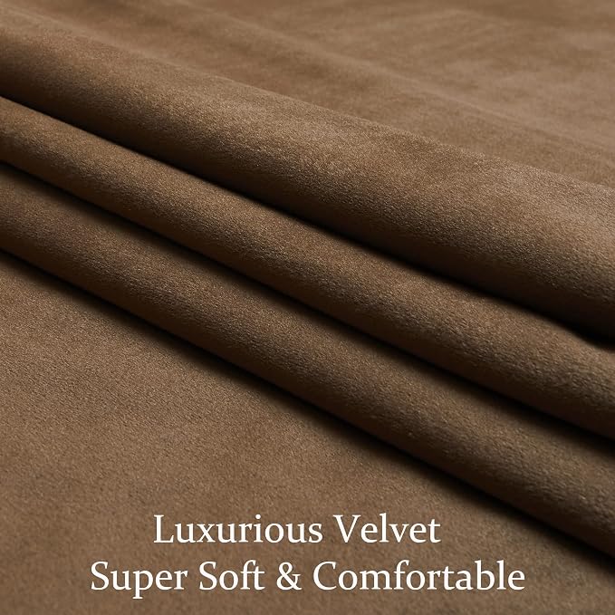 Velvet Brown Grommet Blackout Curtains 108 inch Length - Image 5